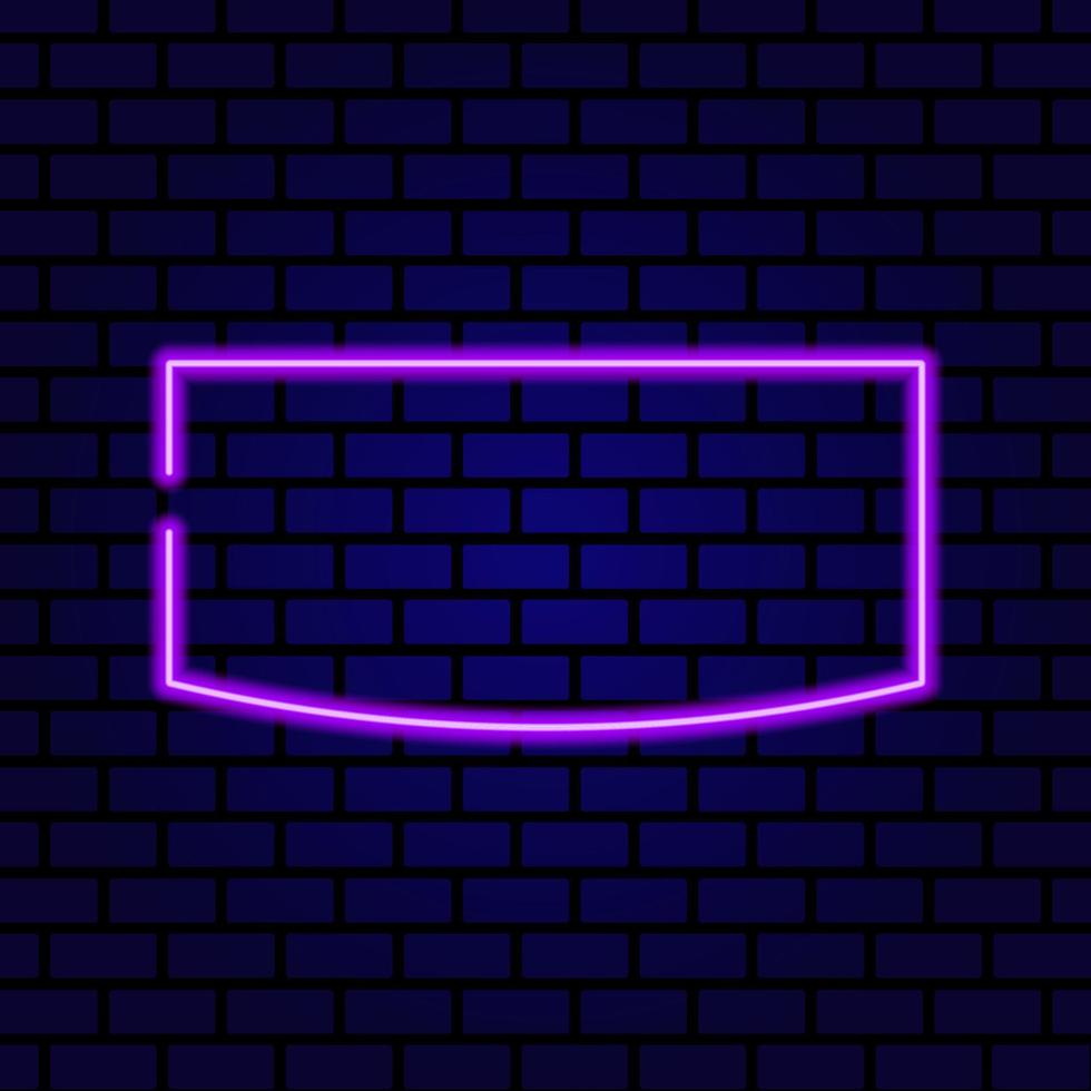 Neon signboard. Vintage frame. Retro neon lamp with Space for text. Vector illustration.