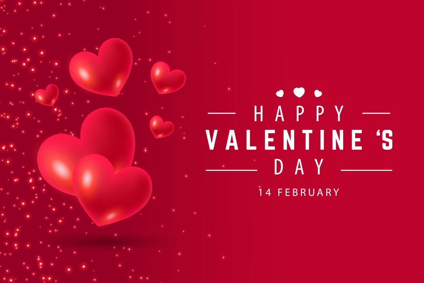 valentine day background with luxury love balloon vector