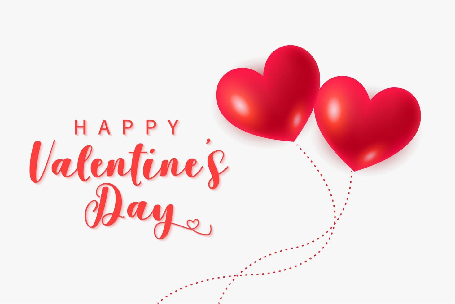 valentine day background with luxury love balloon vector