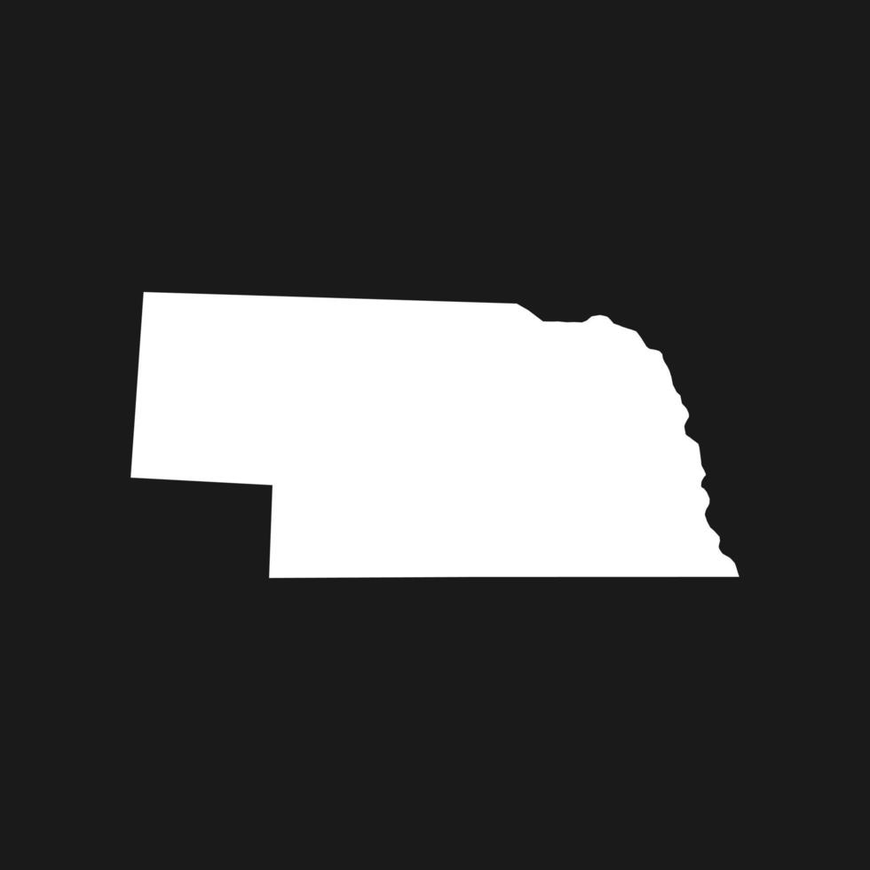 Nebraska map on black background vector