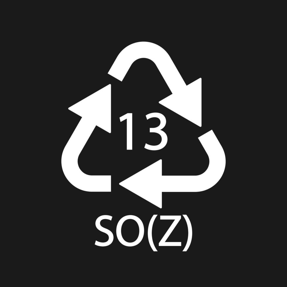 símbolo de reciclaje de batería 13 soz. ilustración vectorial vector