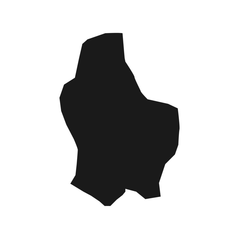 Vector Illustration of the Black Map of Luxembourg on White Background