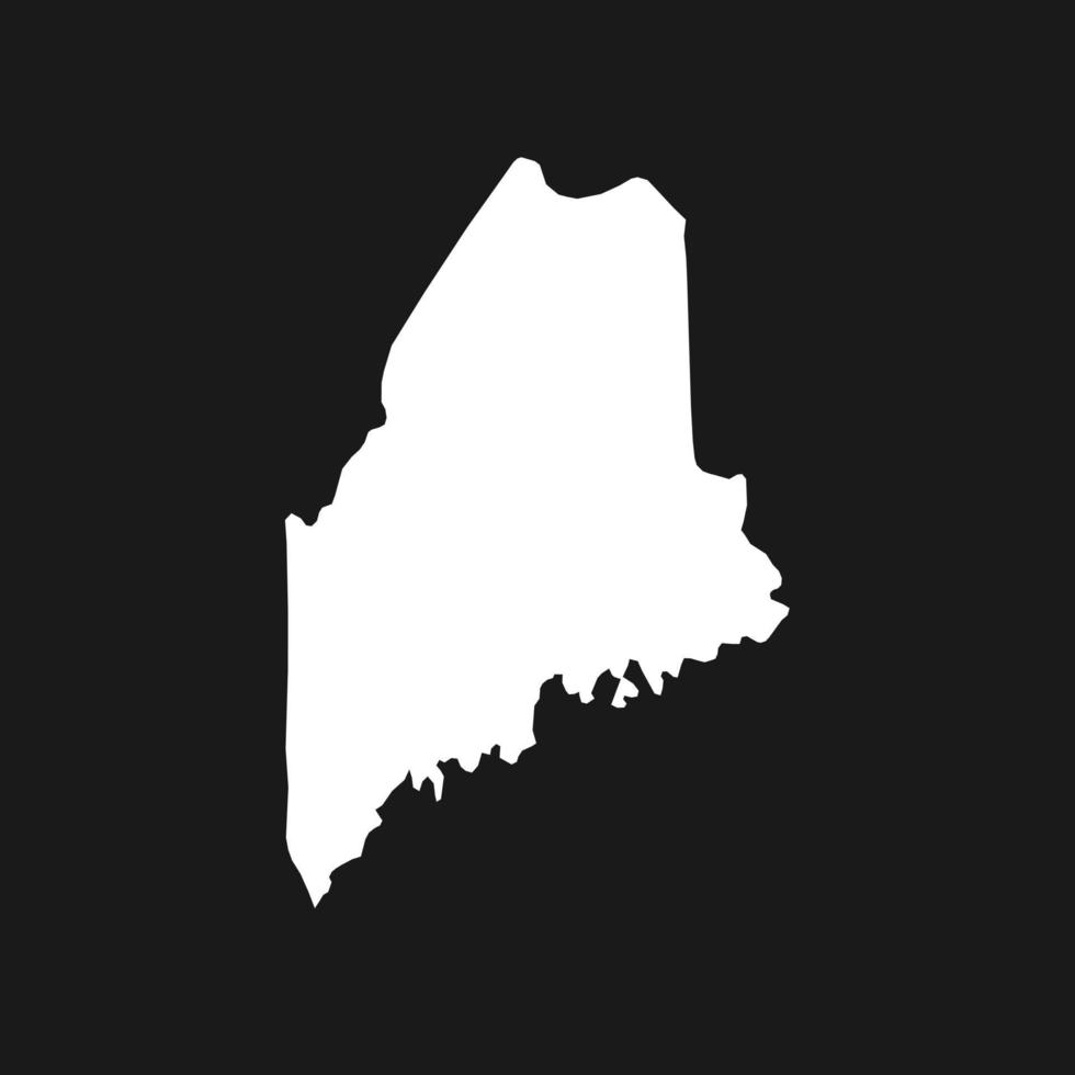 Mapa de Maine sobre fondo negro vector