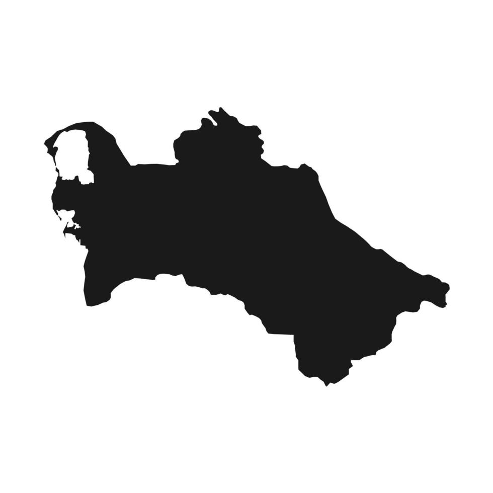 ilustración vectorial del mapa negro de turkmenistán sobre fondo blanco vector