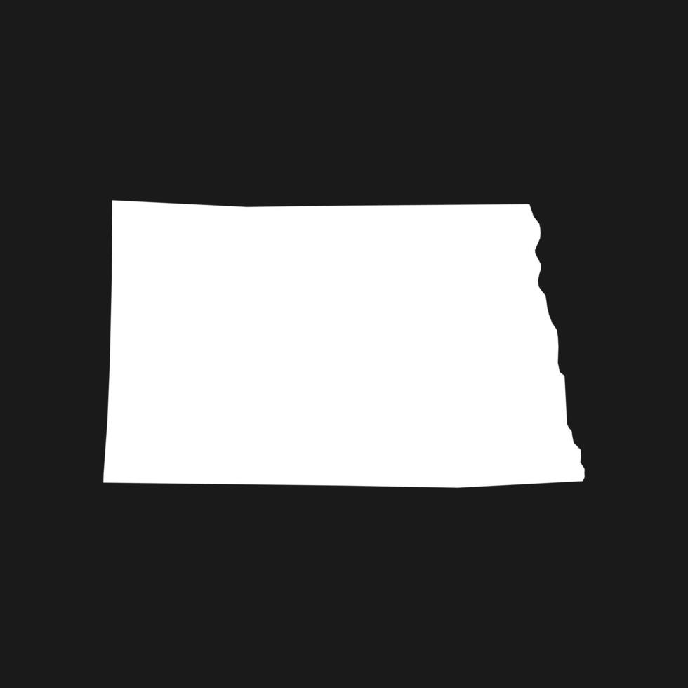 North Dakota map on black background vector