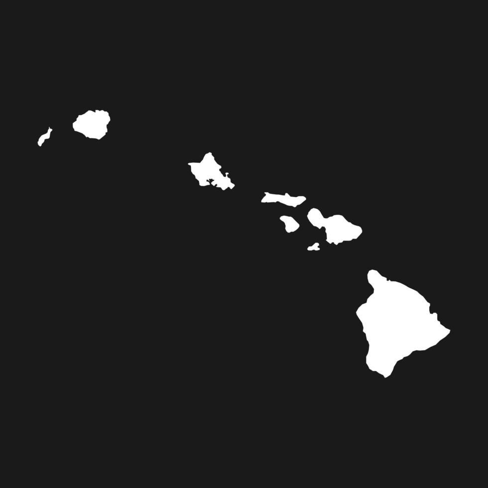 mapa de hawaii sobre fondo negro vector