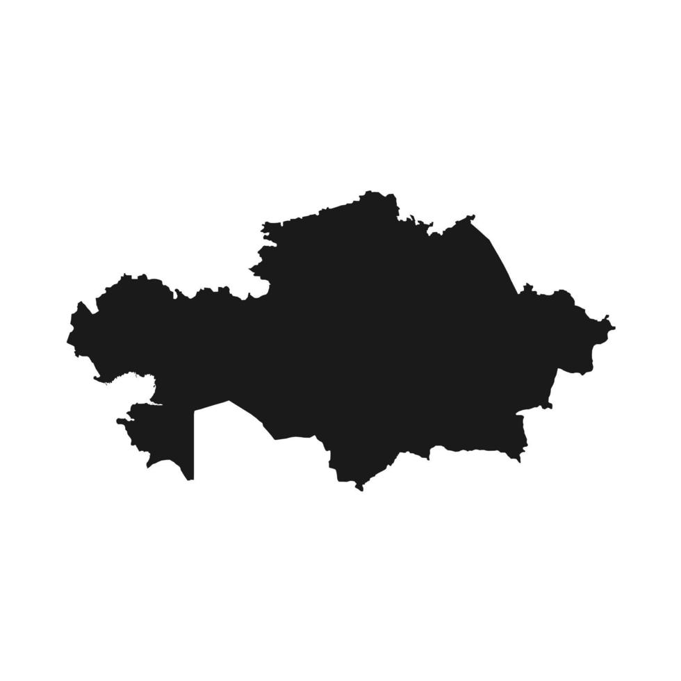 ilustración vectorial del mapa negro de kazajstán sobre fondo blanco vector