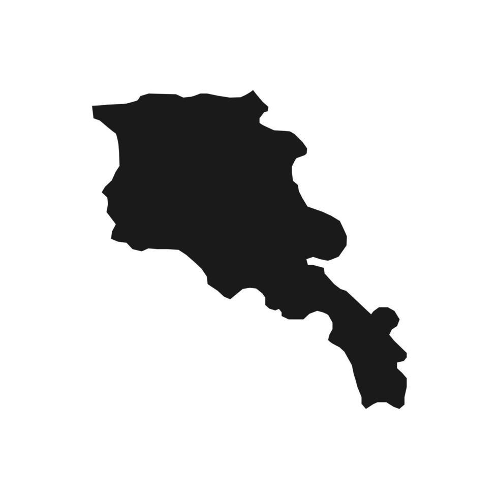 Vector Illustration of the Black Map of Armenia on White Background