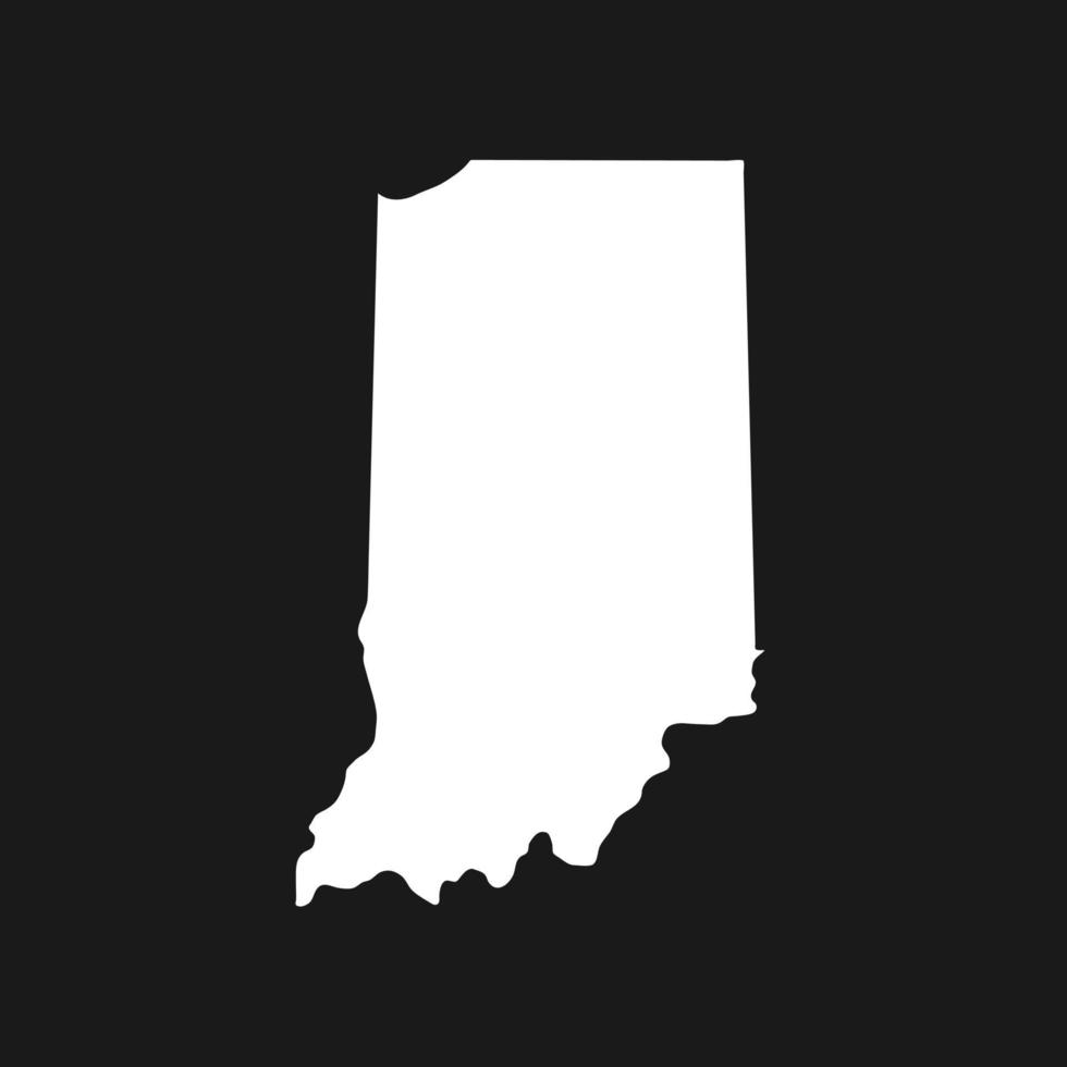 Indiana map on black background vector
