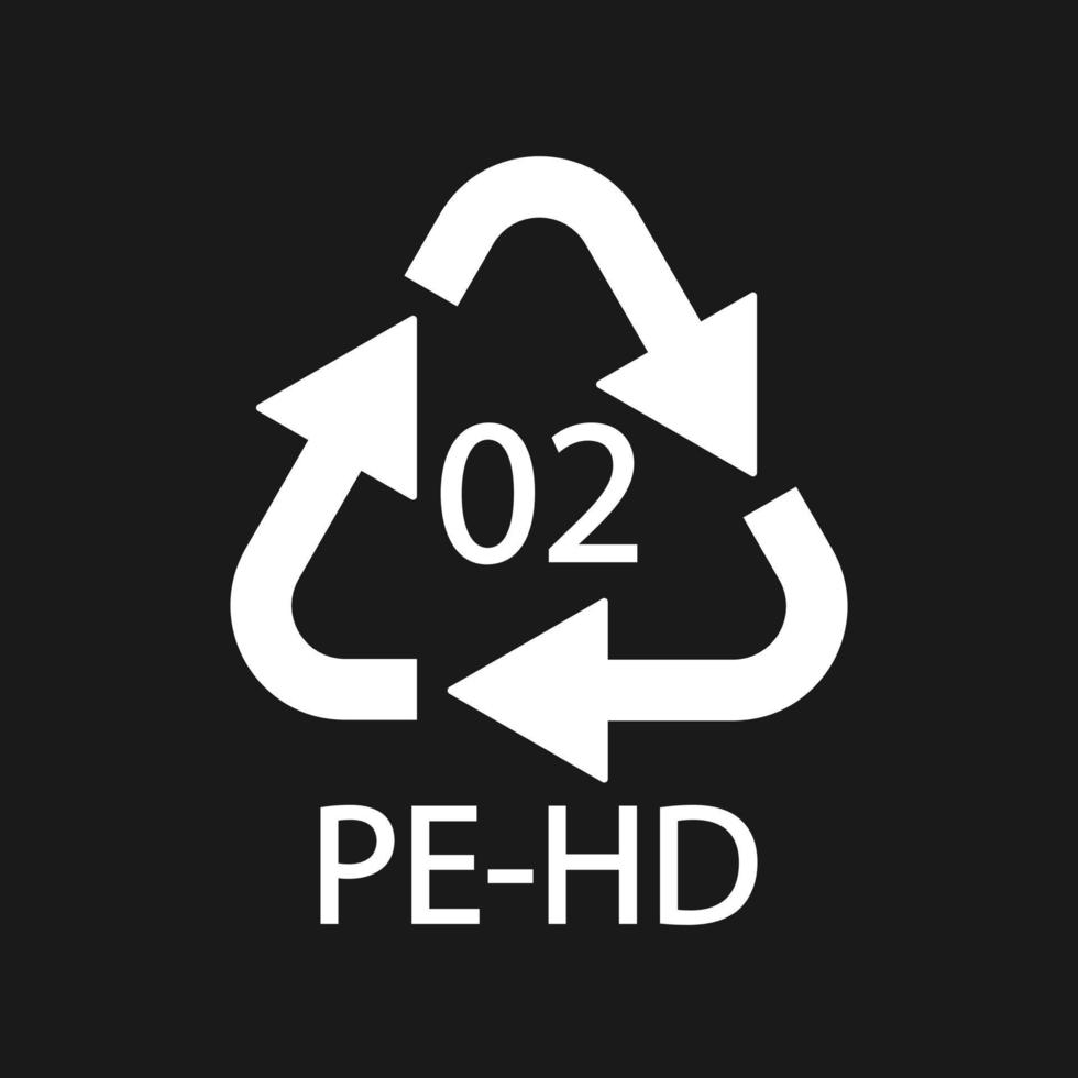 High-density Polyethylene 02 PE-HD Icon Symbol vector