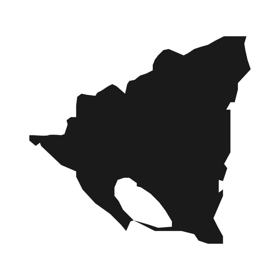 nicaragua mapa negro sobre fondo blanco vector