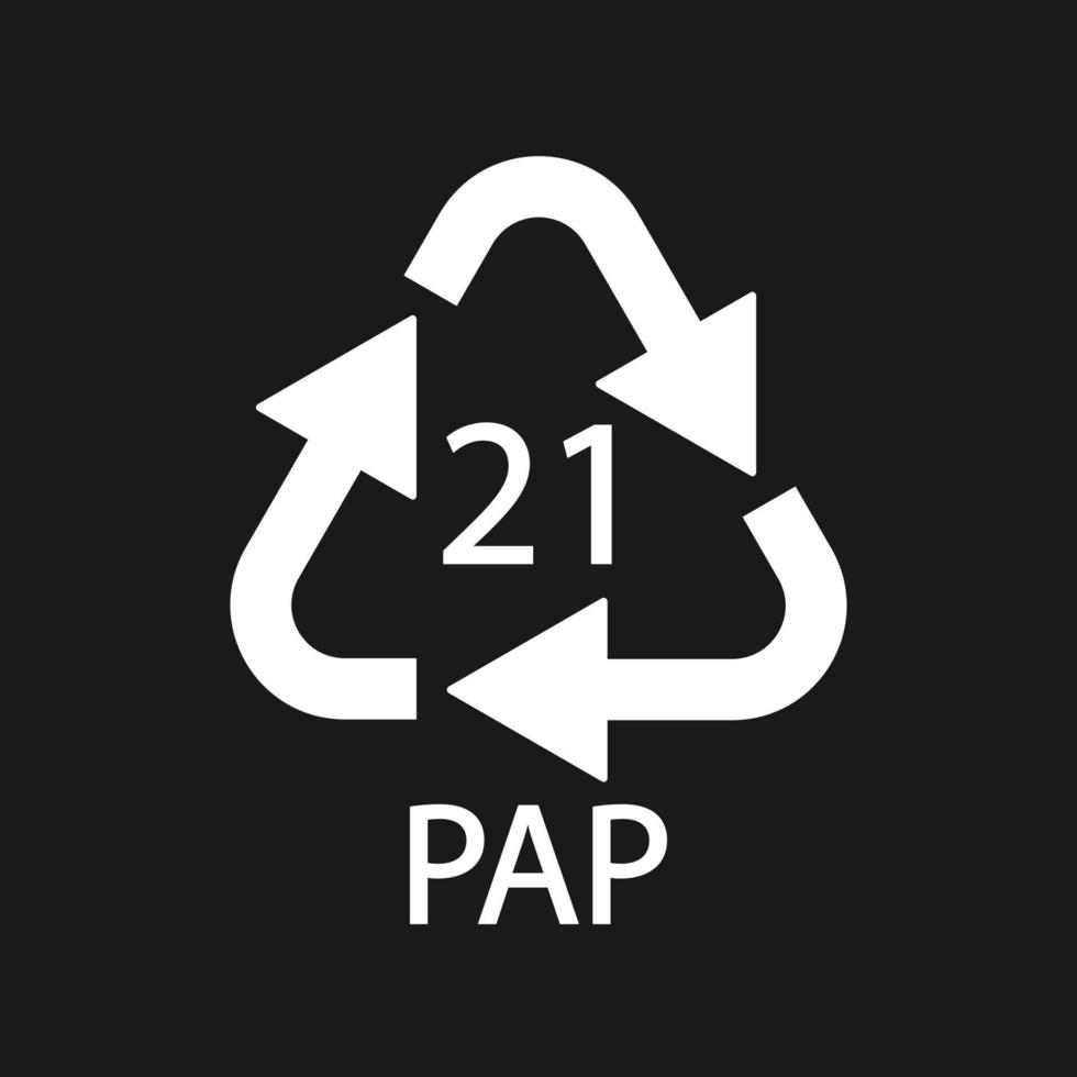 Paper recycling symbol PAP 21 other mixed paper. Vector illustration