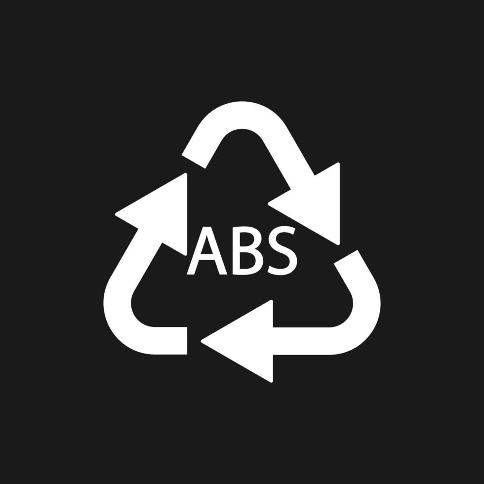 Plastic recycle symbol ABS 9 vector icon. Plastic recycling code ABS.