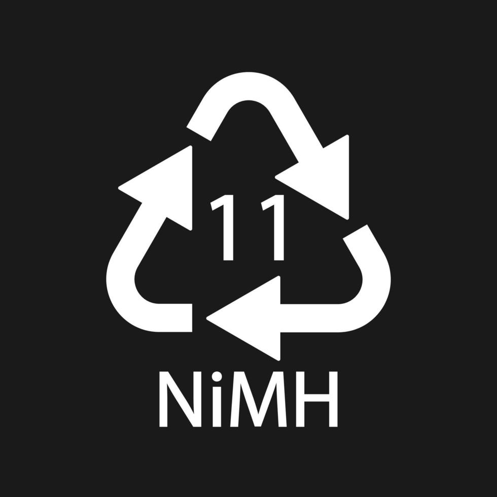 Battery recycling symbol 11 NiMH. Vector illustration