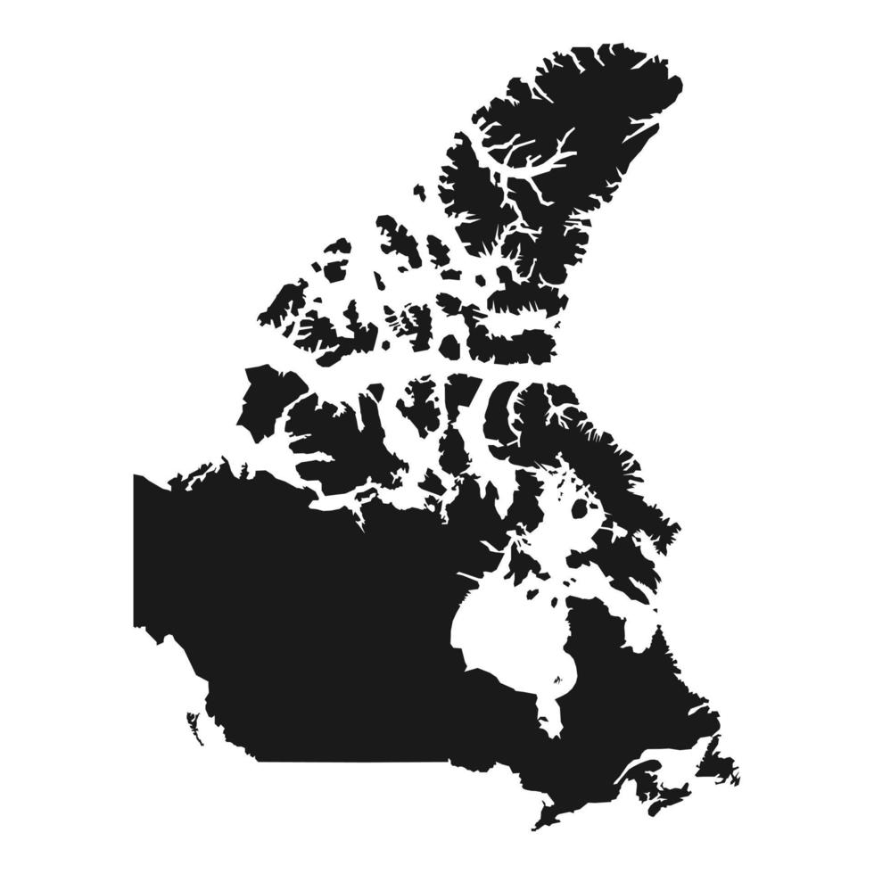 Canadá mapa negro sobre fondo blanco. vector