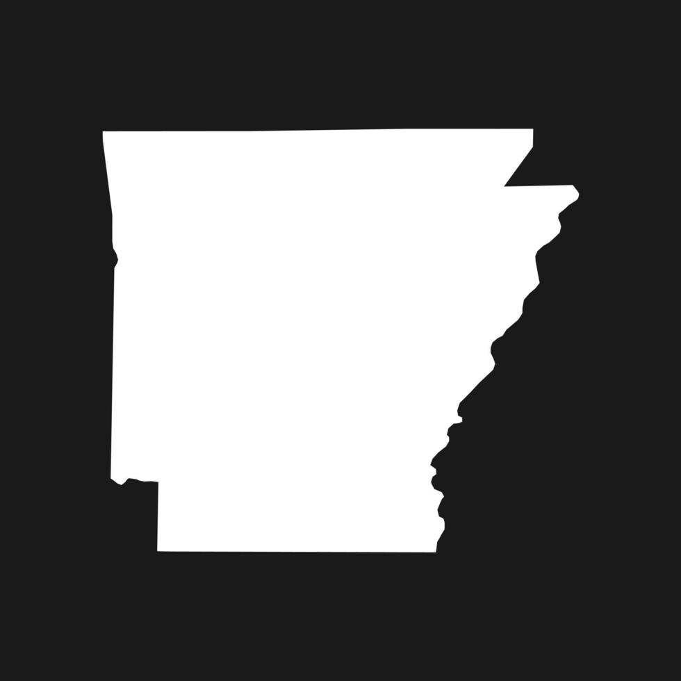 Arkansas map on black background vector
