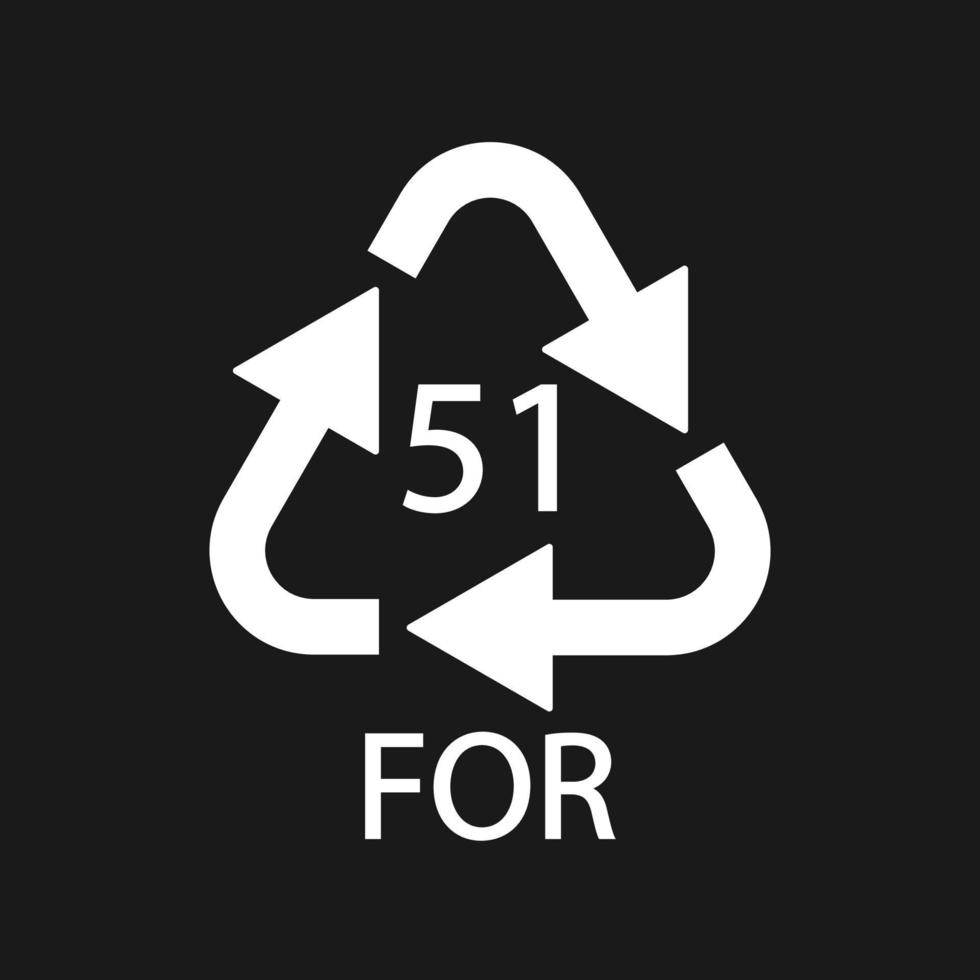 Bio material recycling code 51 FOR. Vector Illustration