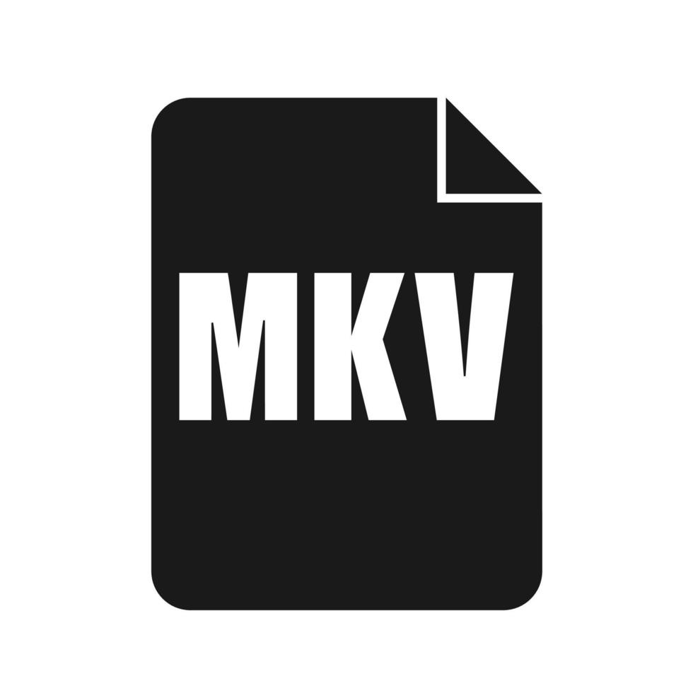 MKV File Icon, Flat Design Style vector