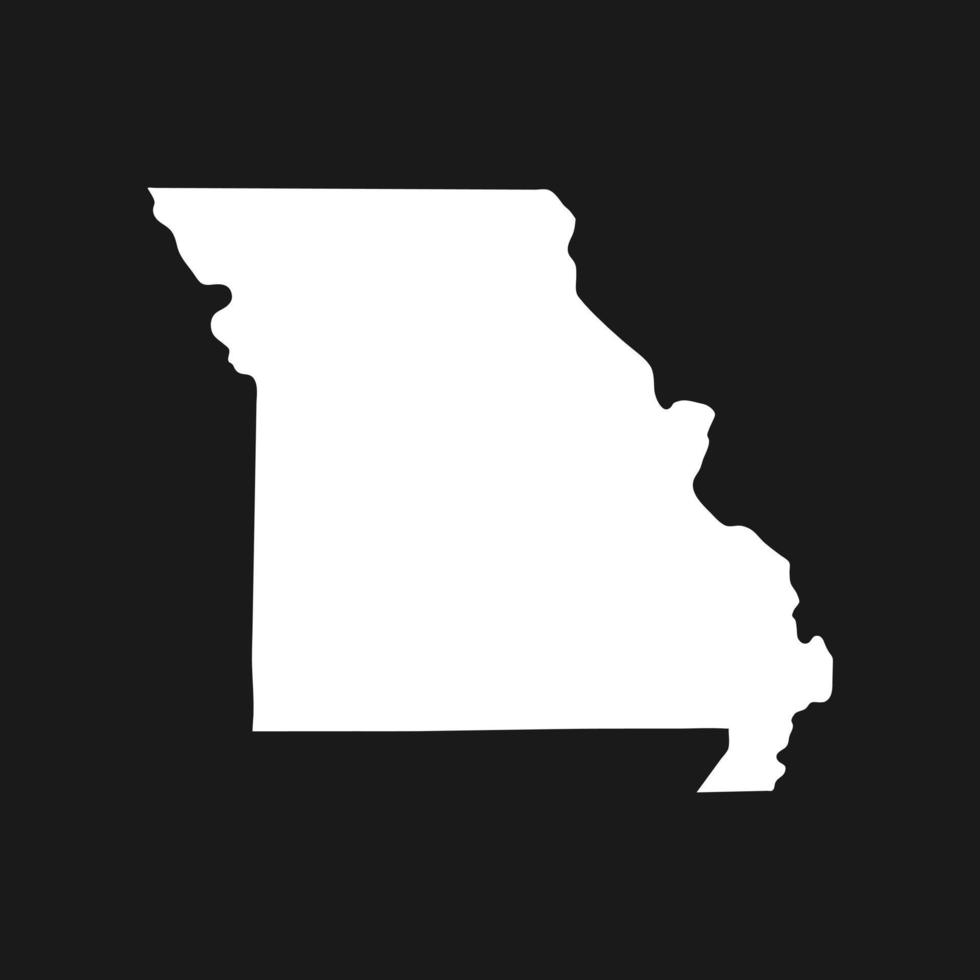 Missouri map on black background vector