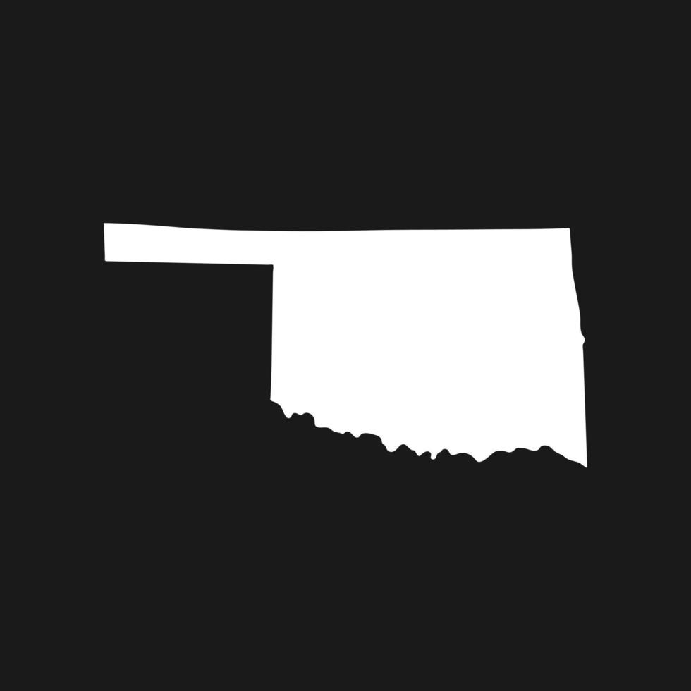 Mapa de Oklahoma sobre fondo negro vector