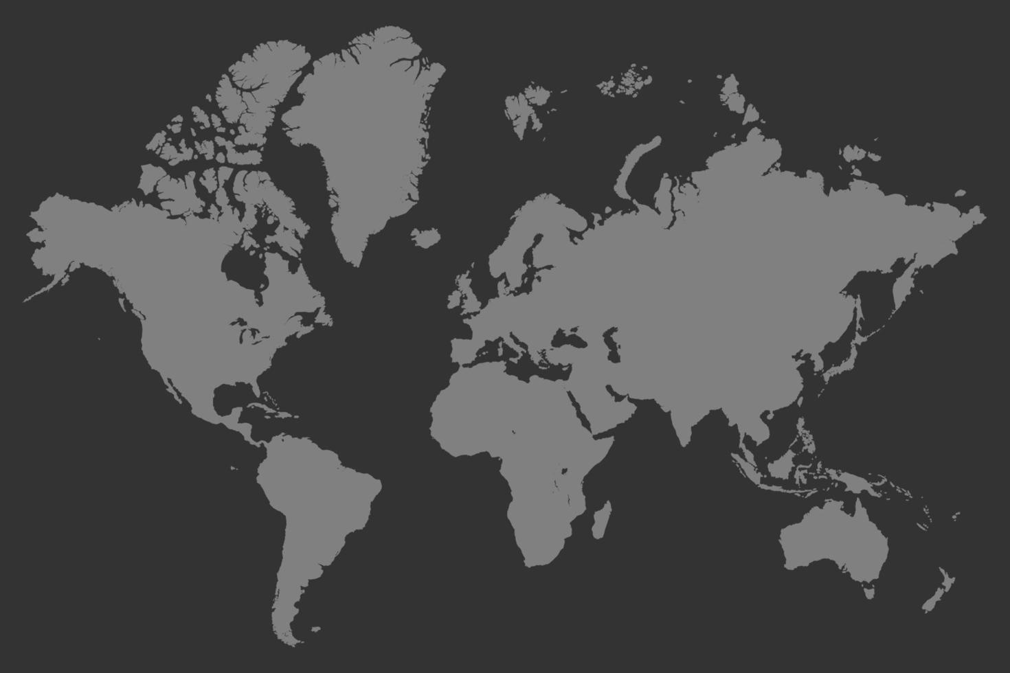 mapa de alta resolución del mundo. mapa del mundo gris de alto detalle vector