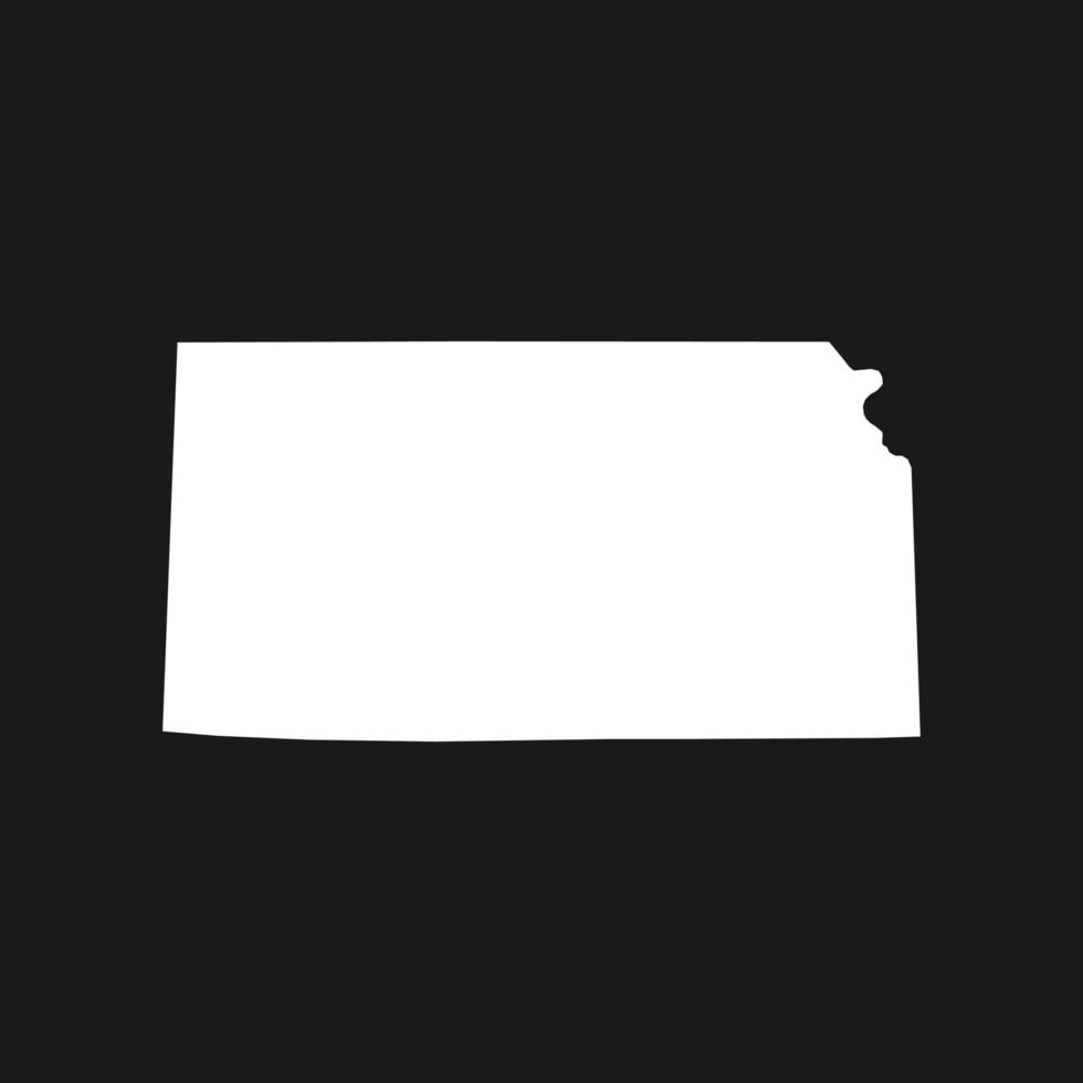 Kansas map on black background vector