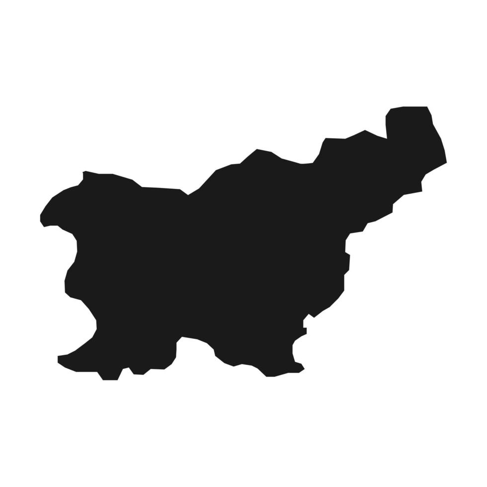 Vector Illustration of the Black Map of Slovenia on White Background