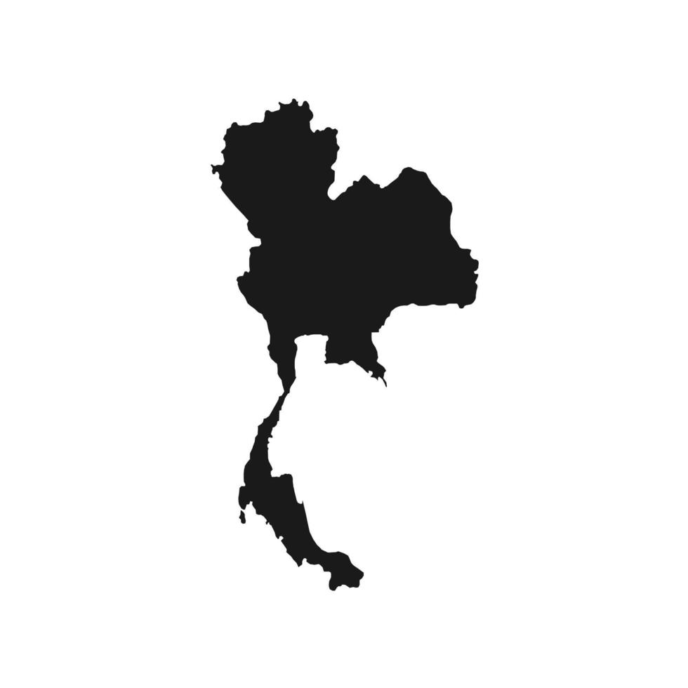 ilustración vectorial del mapa negro de tailandia sobre fondo blanco vector