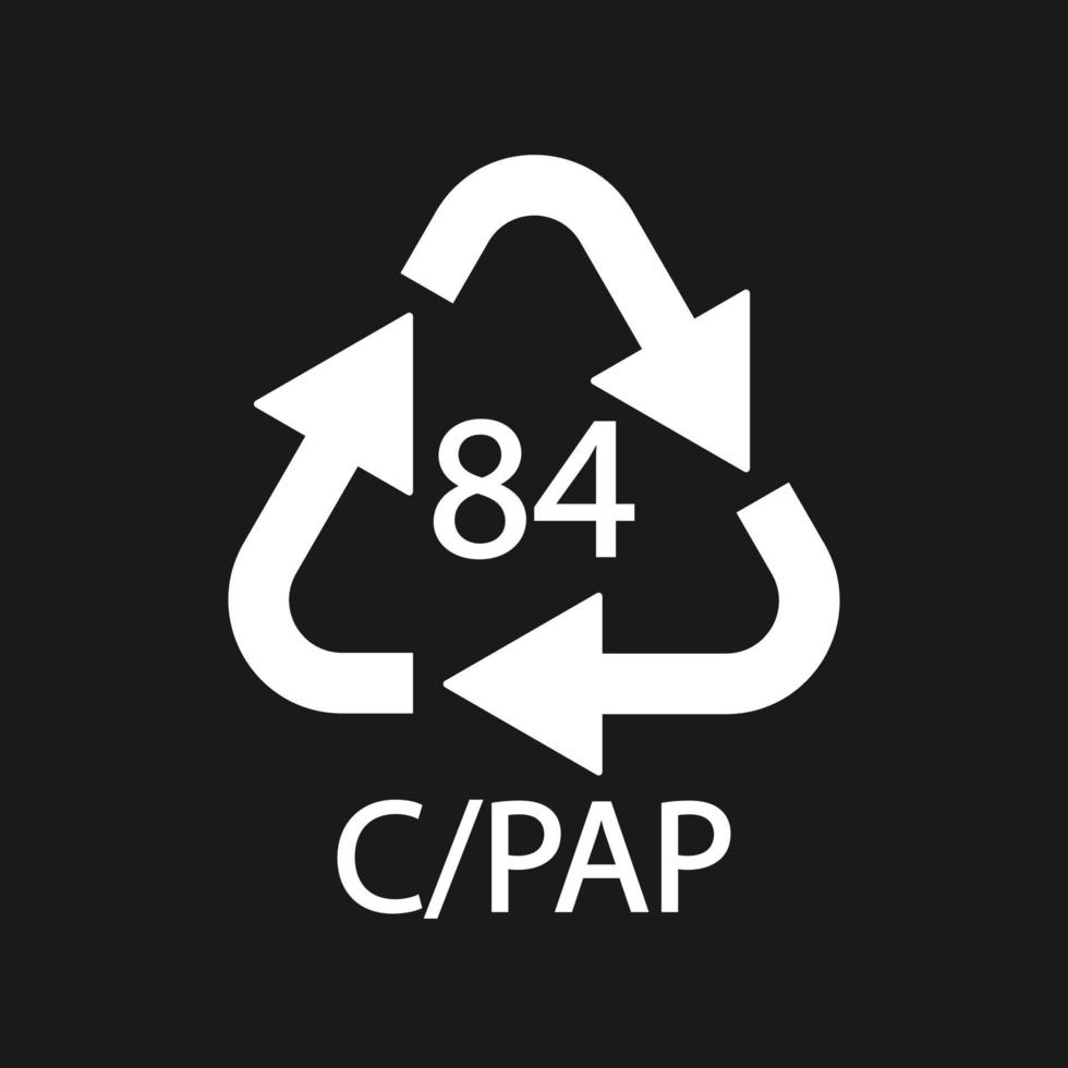 Composites recycling symbol 84 C PAP. Vector illustration