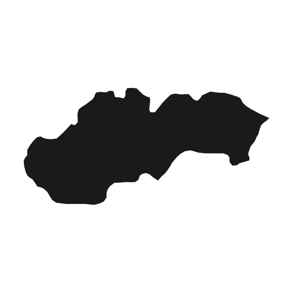 Vector Illustration of the Black Map of Slovakia on White Background