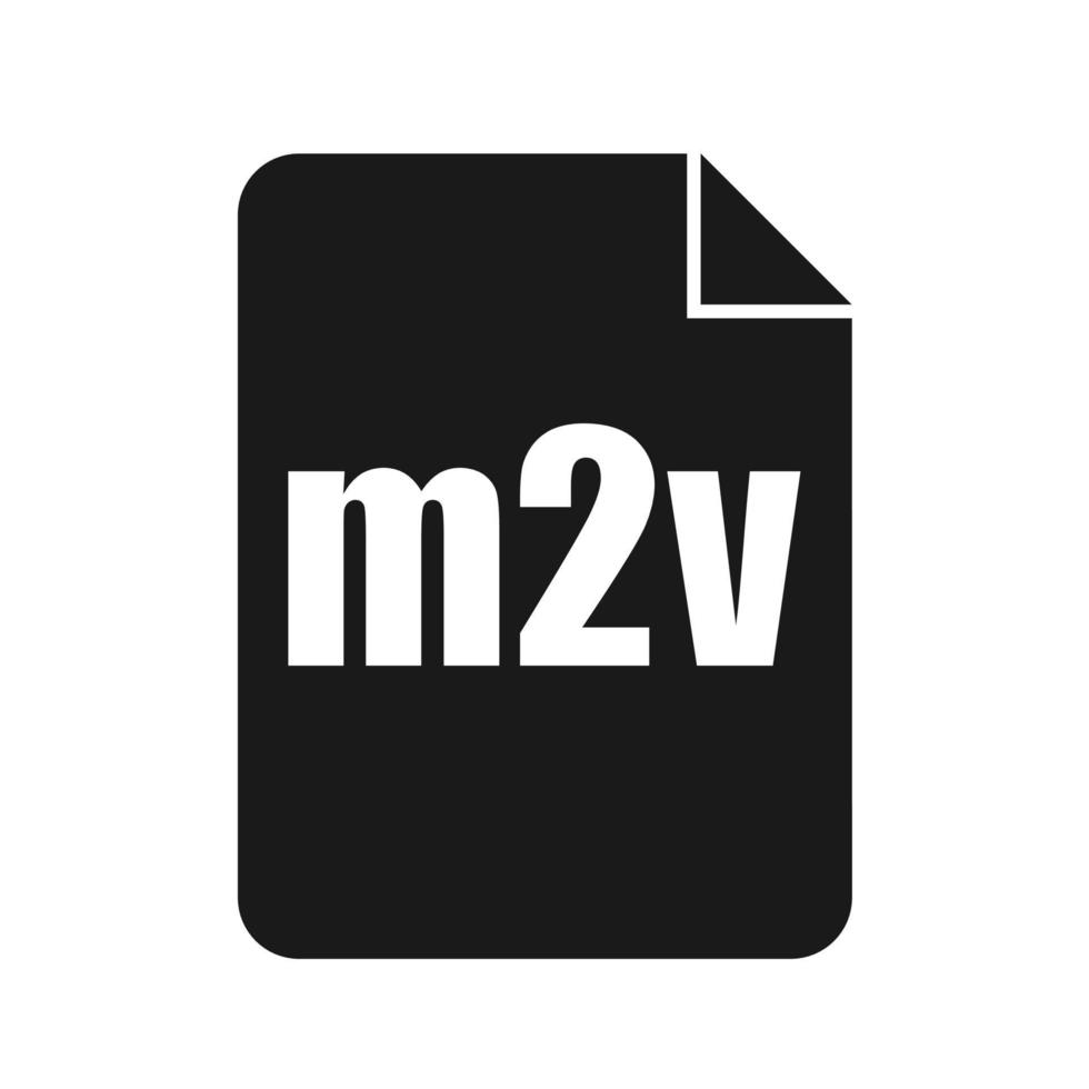m2v File Icon, Flat Design Style vector