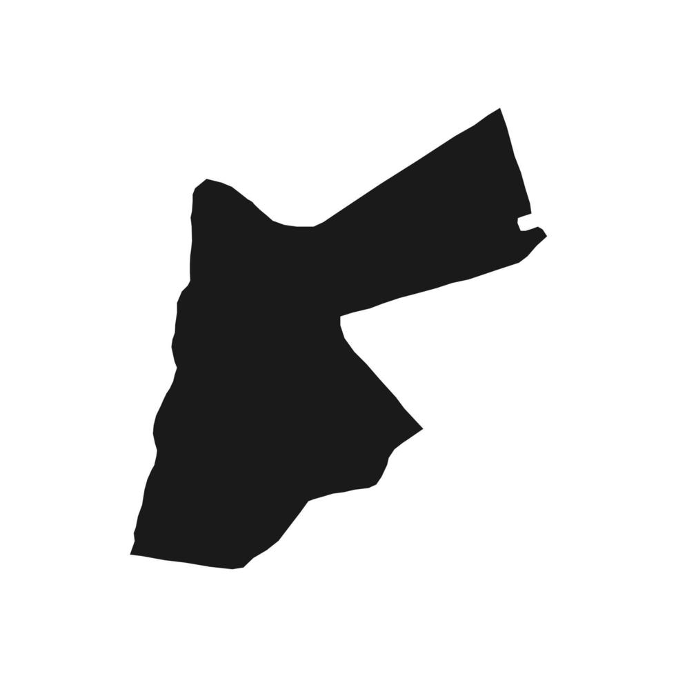 Vector Illustration of the Black Map of Jordan on White Background