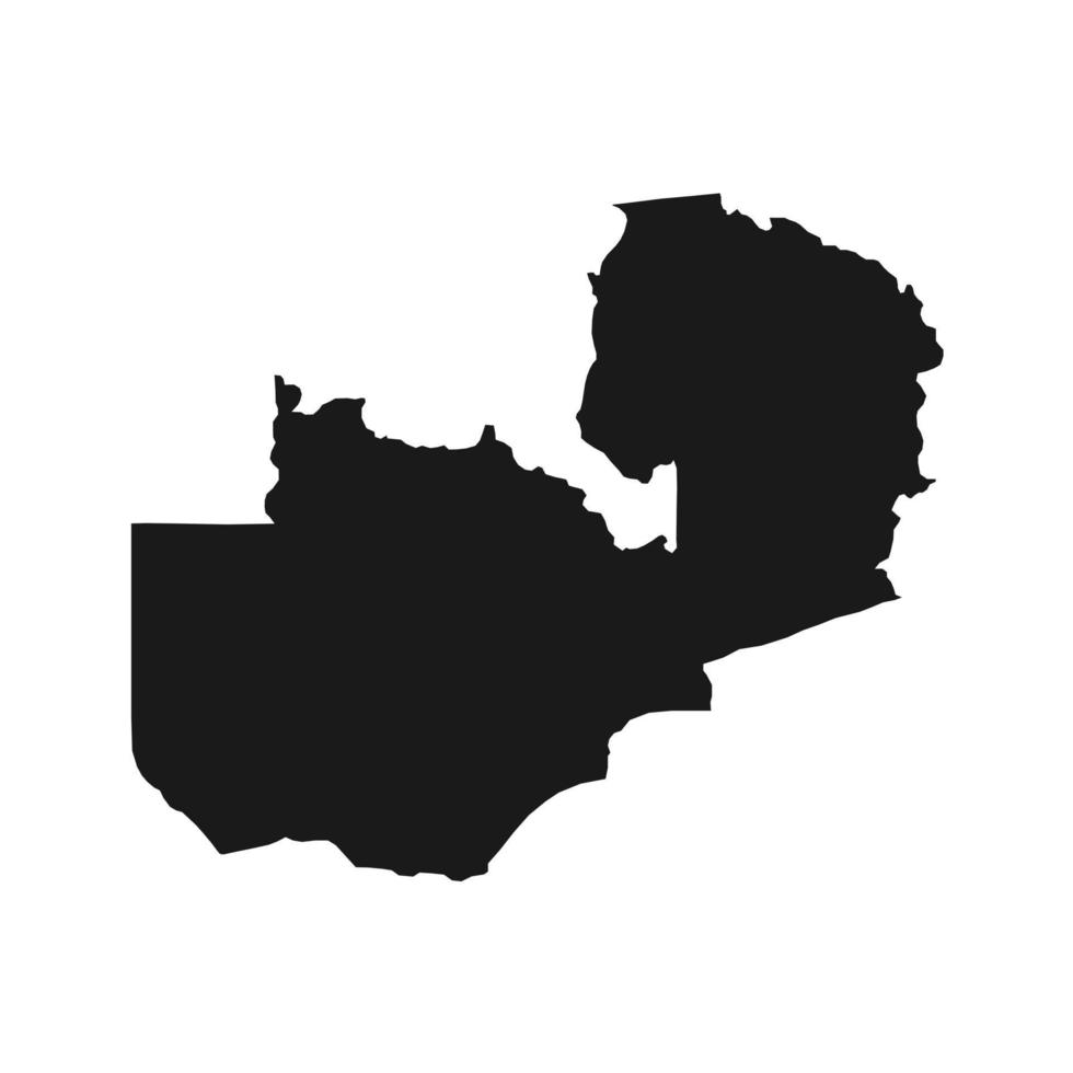 ilustración vectorial del mapa negro de zambia sobre fondo blanco vector