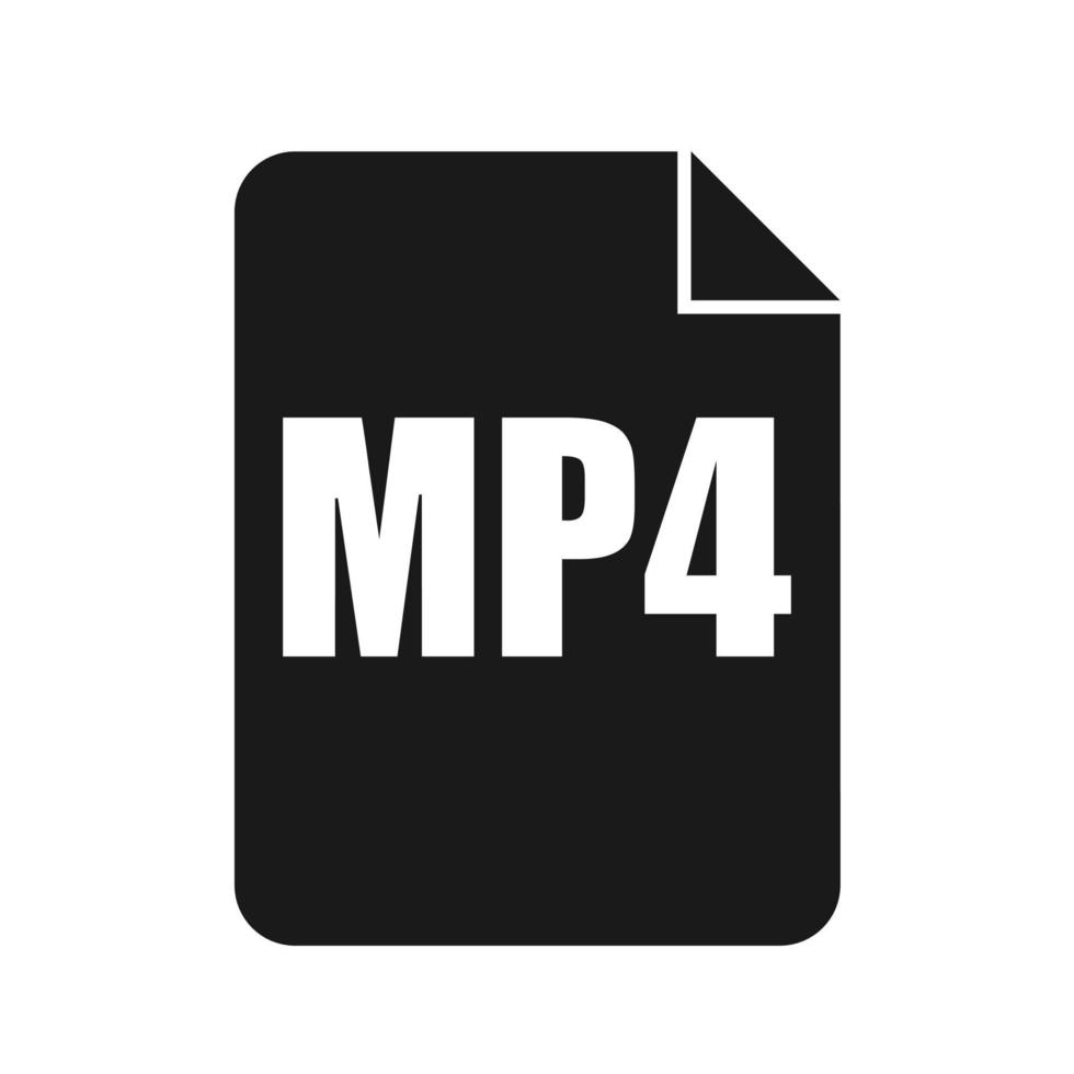 icono de archivo mp4, estilo de diseño plano vector