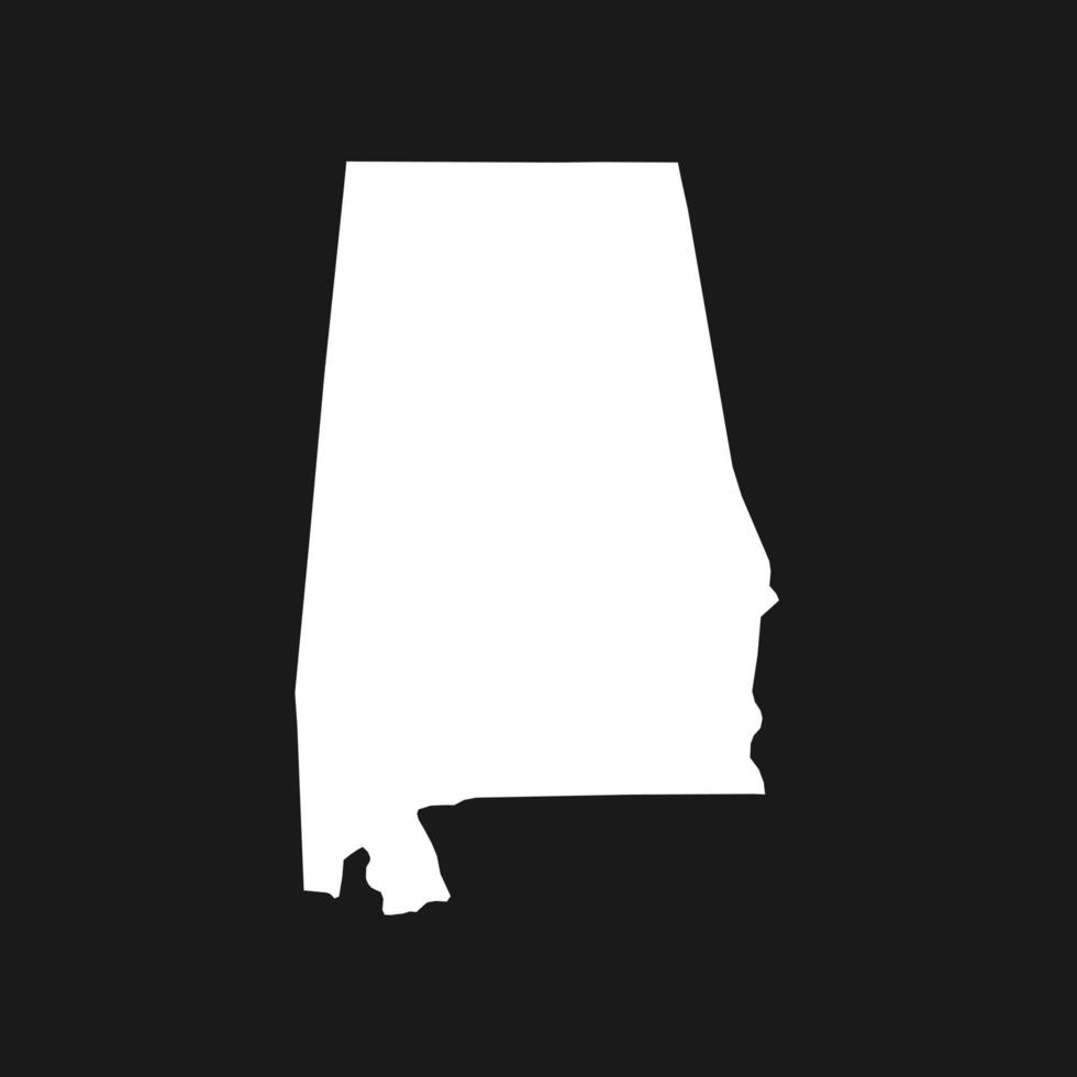 Alabama map on black background vector