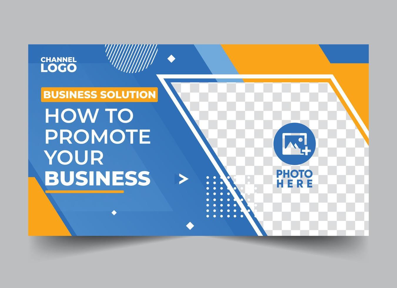 Social Media Video Thumbnail for Business Promotion Vector Templates