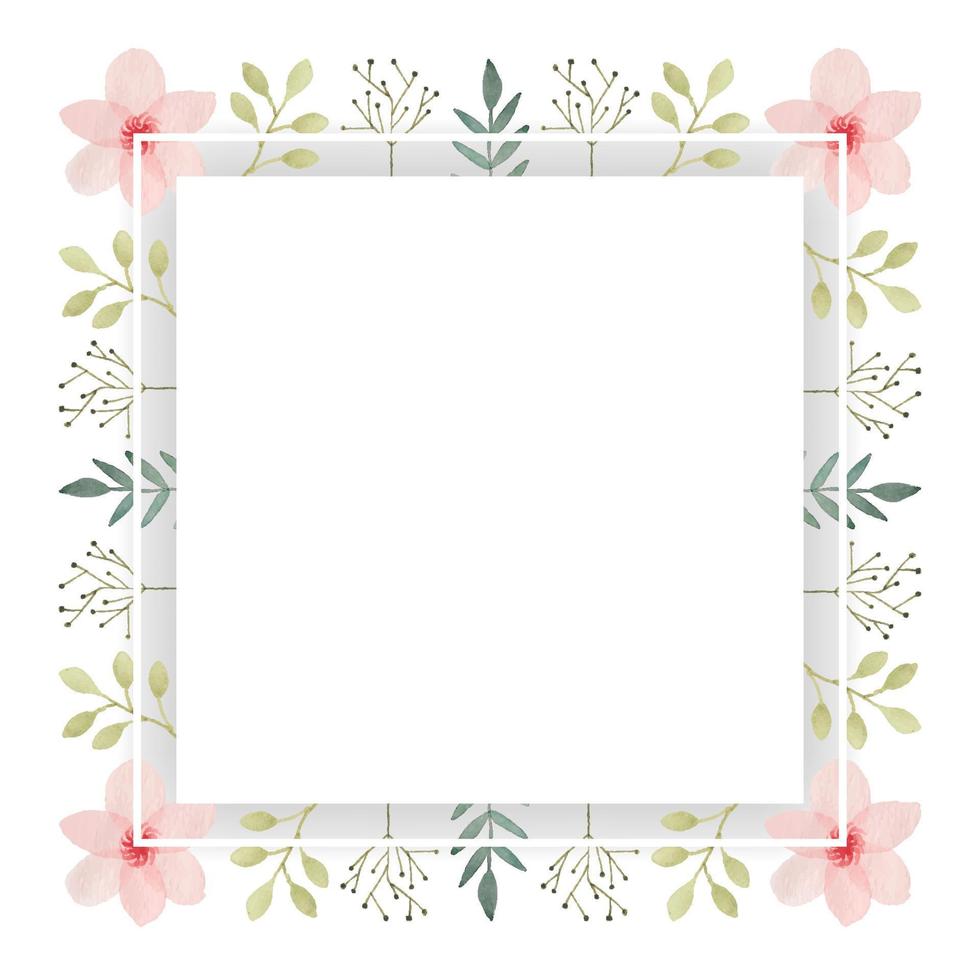Beautiful flower square frame vector