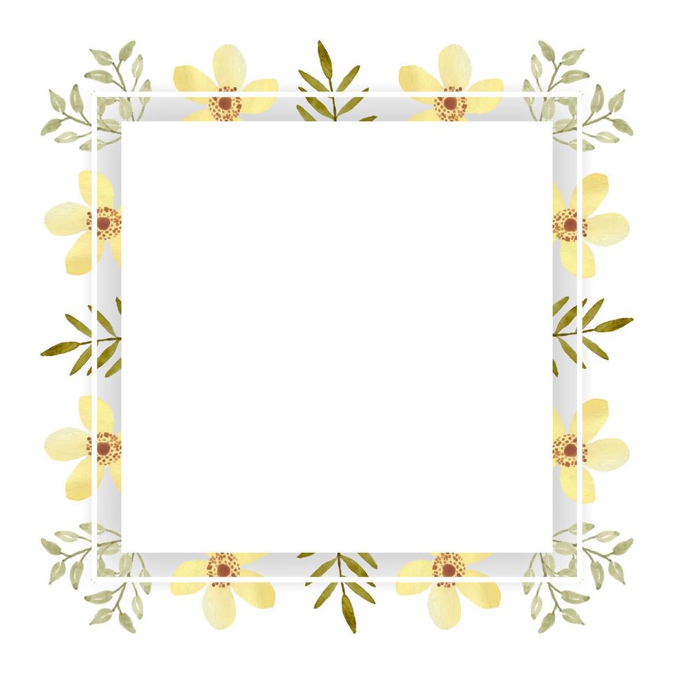Beautiful flower square frame vector