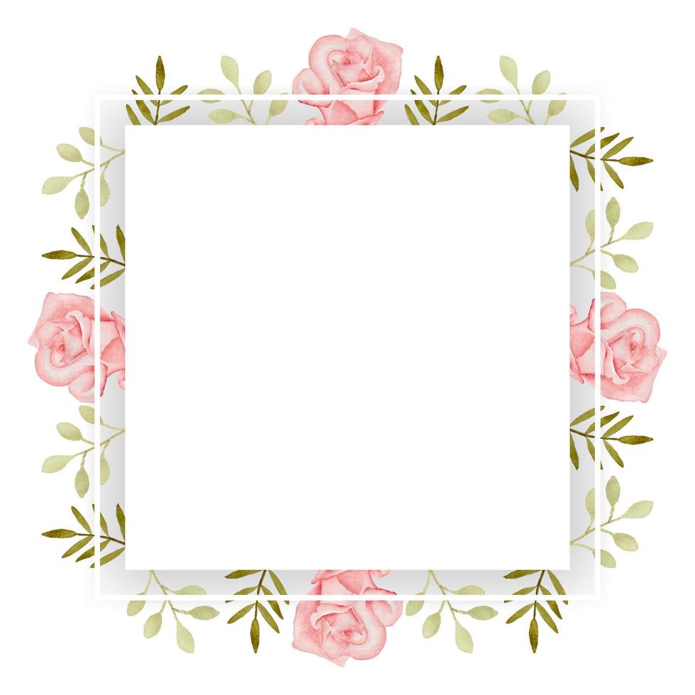 Beautiful flower square frame vector