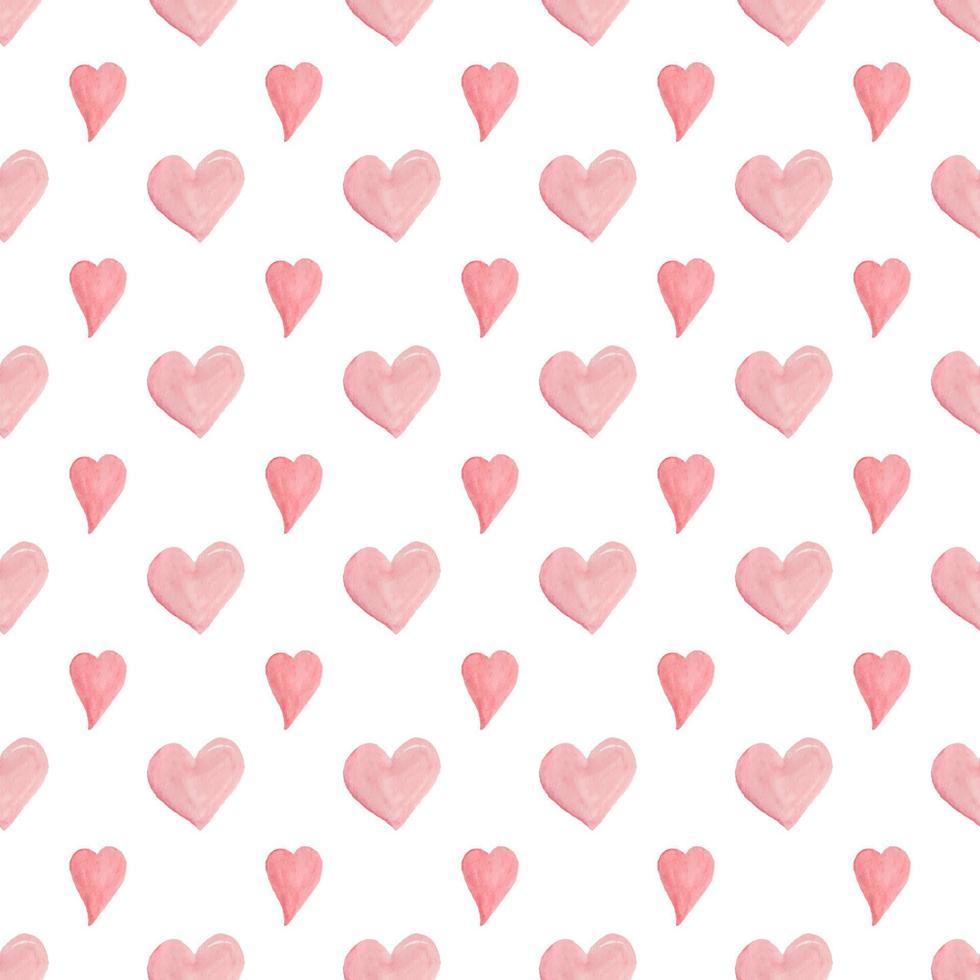 Watercolor hearts seamless pattern vector