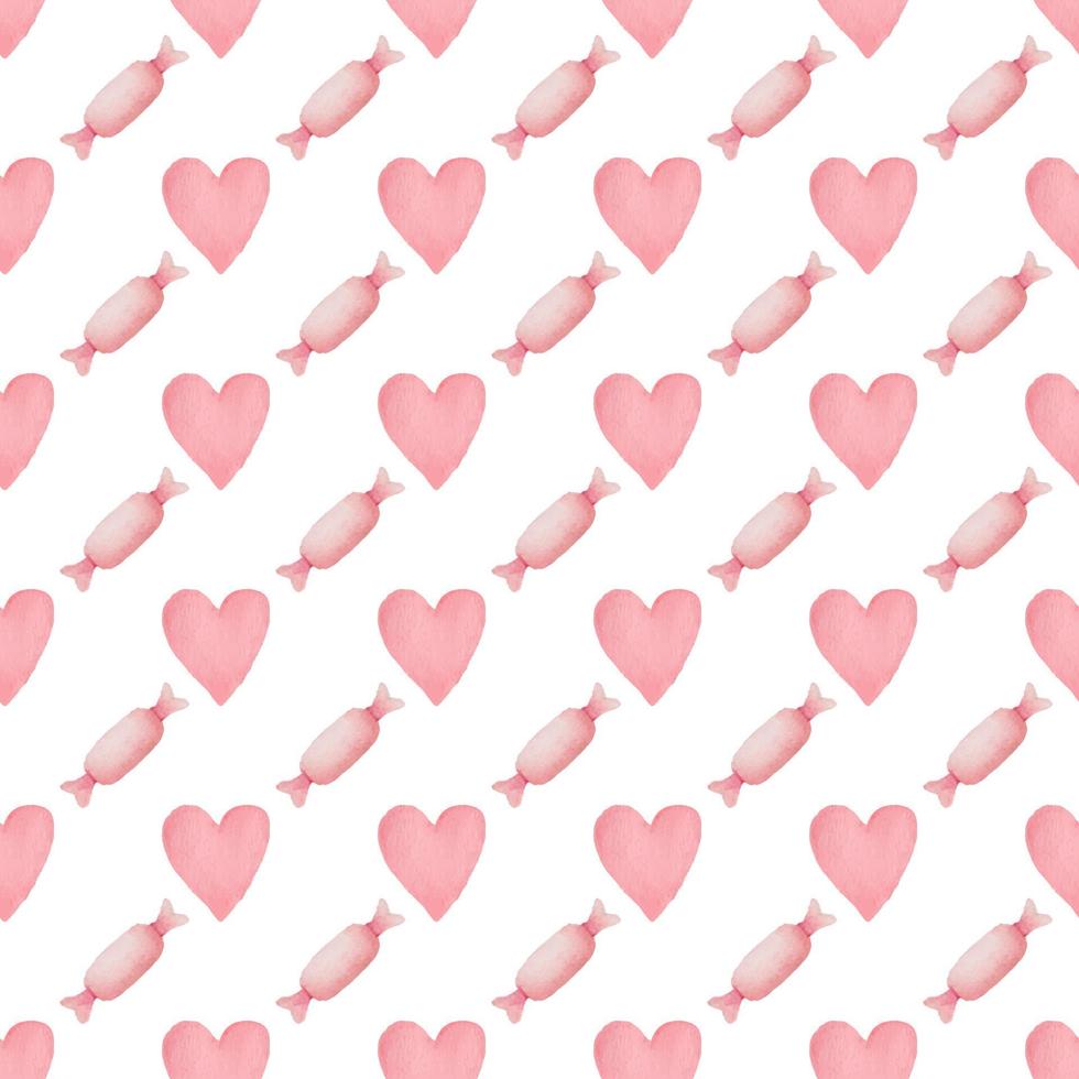 Watercolor valentines seamless pattern vector