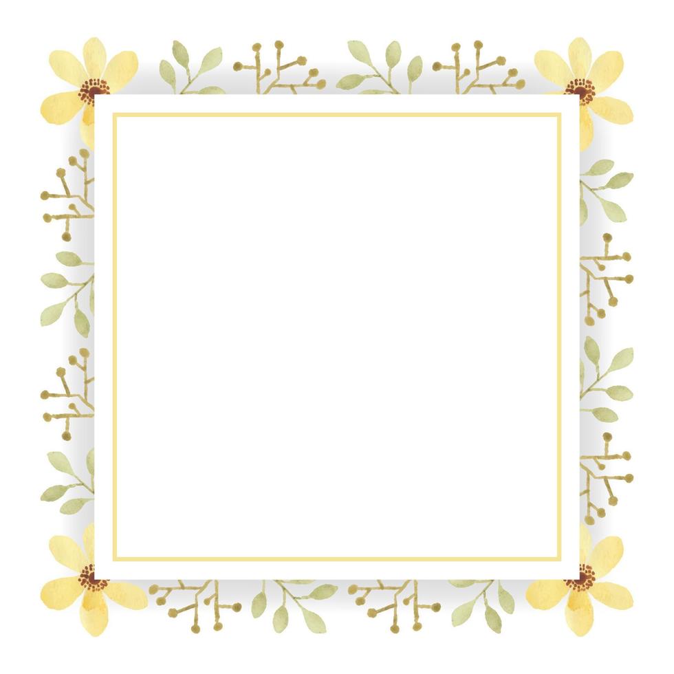Beautiful flower square frame vector