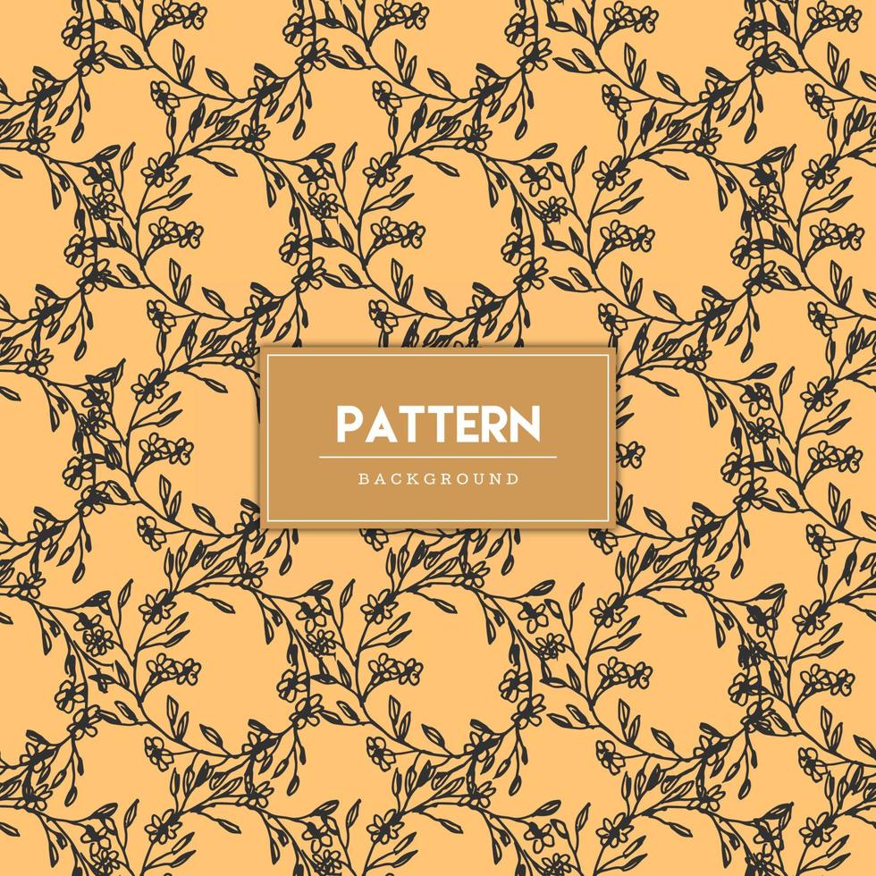 Silhouette floral seamless pattern hand drawn vector illustration