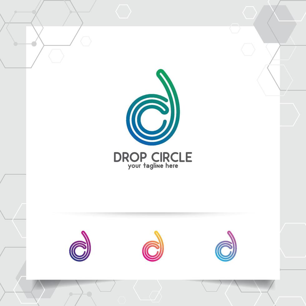 Business finance logo design vector with concept of line spiral letter D for marketing, consulting, bank, trading, and other business.
