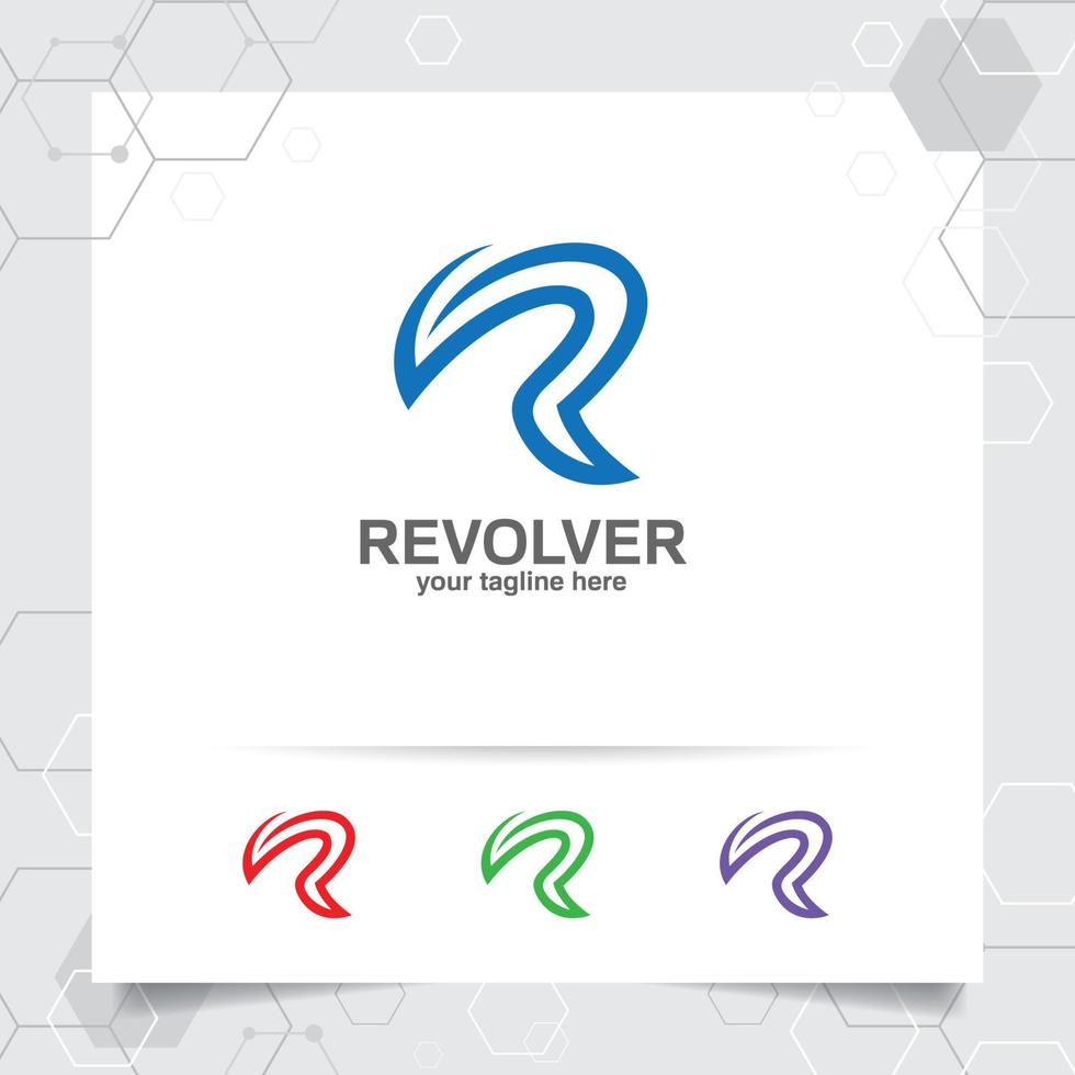 Business finance letter R logo design vector with a simple modern color for marketing, consulting, bank, trading, and other business.