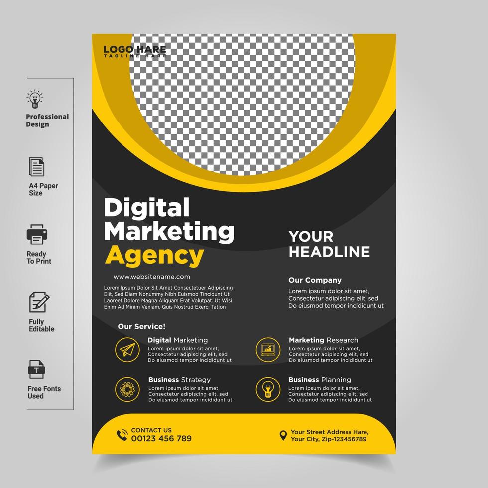 Digital Marketing Agency Flayer Template vector