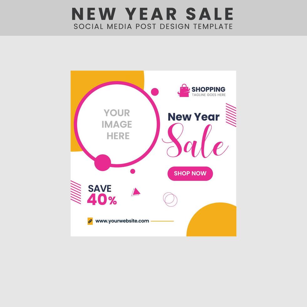 New Year Sale - social media post template design vector