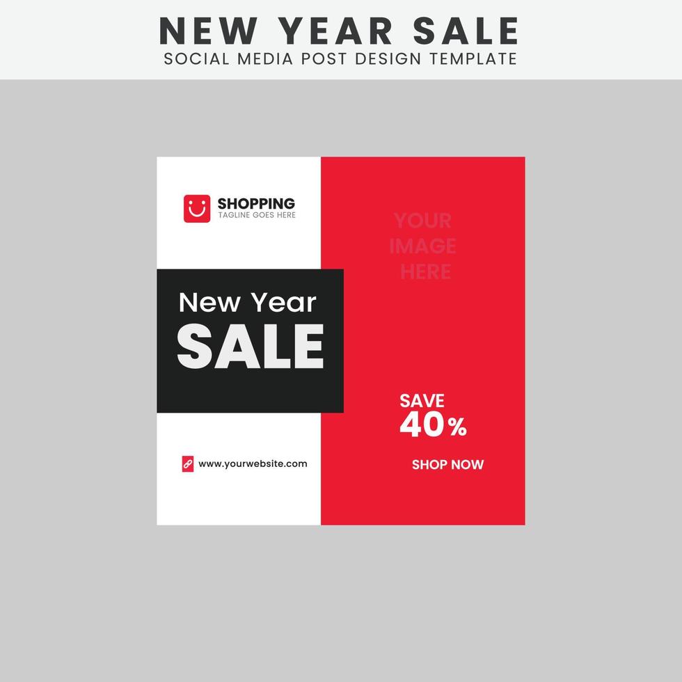 New Year Sale - social media post template design vector