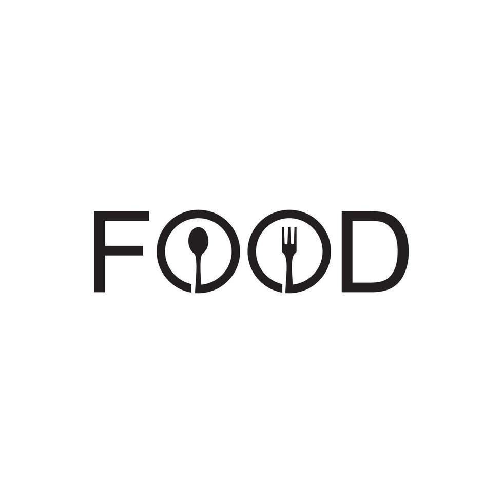 logotipo de tipografía de comida para cafetería y restaurante vector