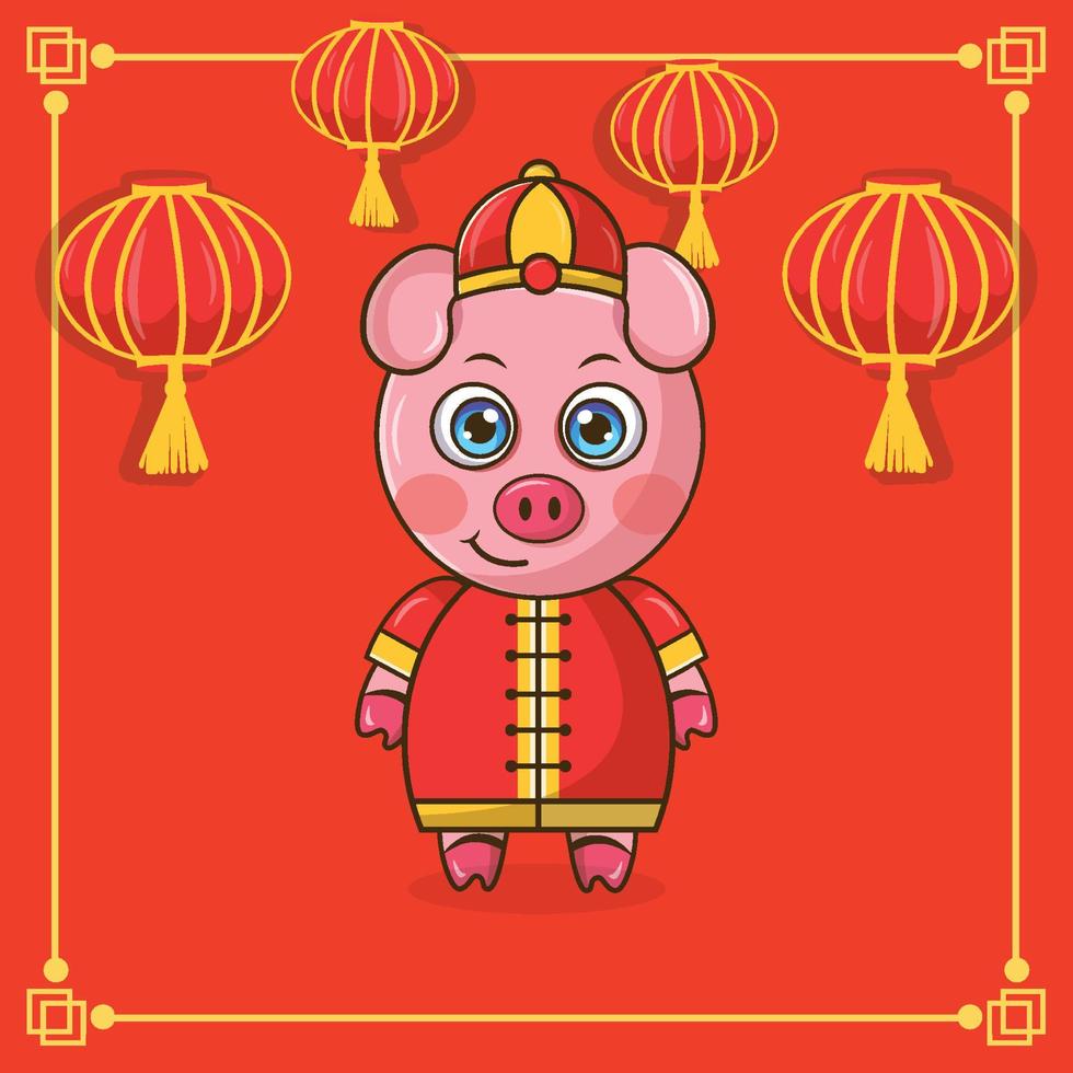 Chinese new year celebration of tiger Cute year  Free Vector